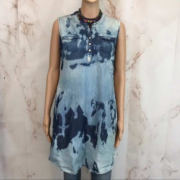 Eddie Bauer Denim Tye Dye Dress - Picture 2 of 4